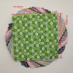 100pcs Cotton Patchwork Fabric Flowers for Sewing Quilting Crafting