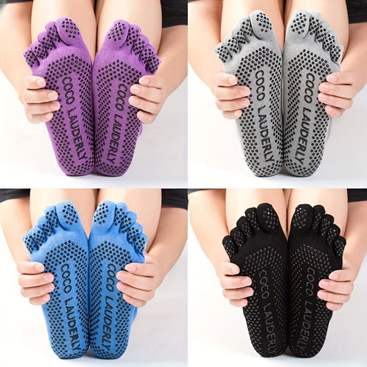 Anti Slip Yoga Gloves & Socks Set, Finger Separation, Sports Grip, 2 Pcs