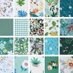 20pcs Quilting Fabric Squares Floral & Animal Patterns DIY Sewing Craft