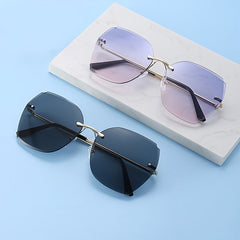 Large Rimless Sunglasses Anti Glare UV400