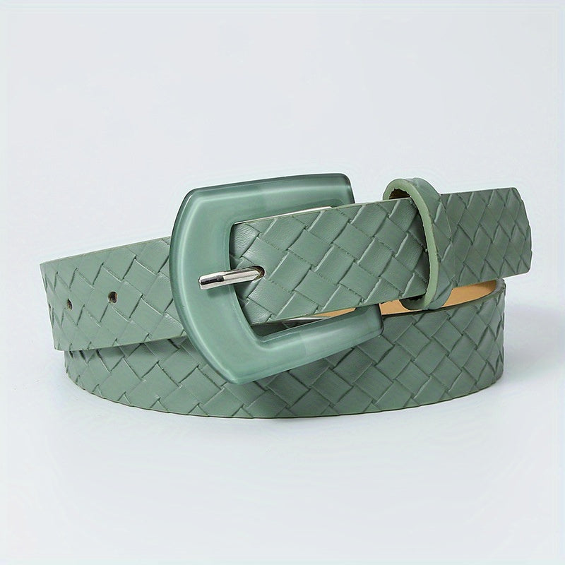 Embossed Wide Belt Resin Pin Buckle PU Belt