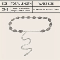 Vintage Metal Chain Belt Dress Girdle For Women
