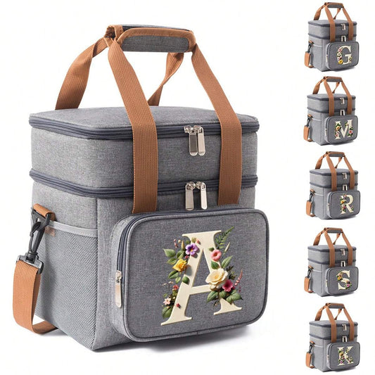 Insulated Lunch Backpack Gray Cooler Bag for Work Picnic Beach