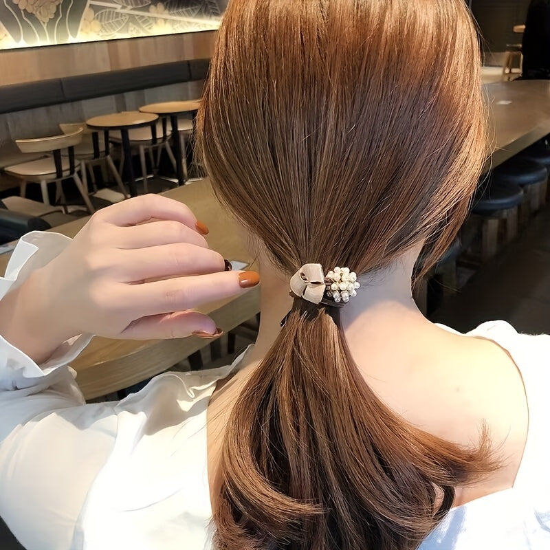 Faux Pearl Hair Rope Ponytail Holder Hair Accessories