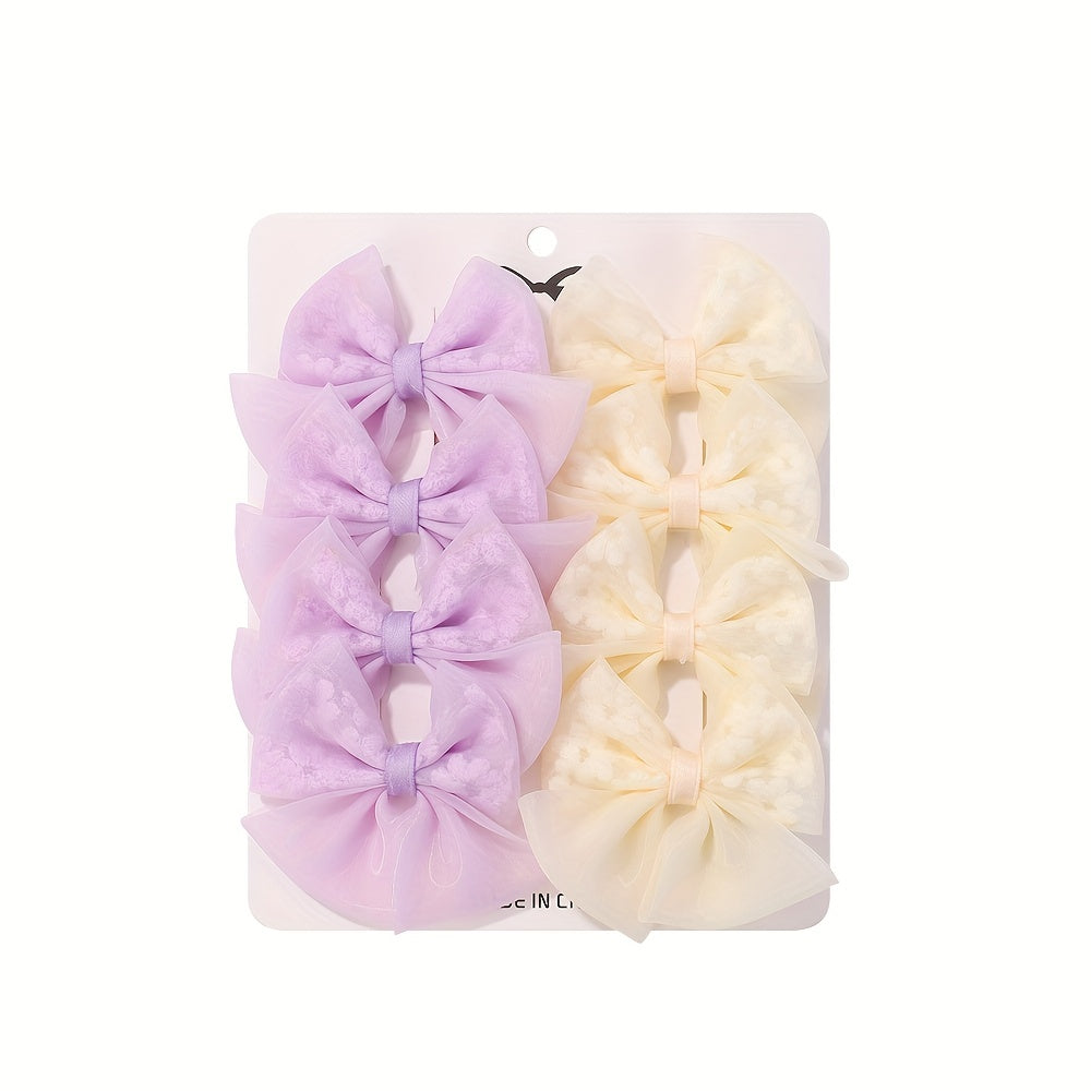 8pcs Baby Girls Bow Hair Clip Party Hair Accessories Sets