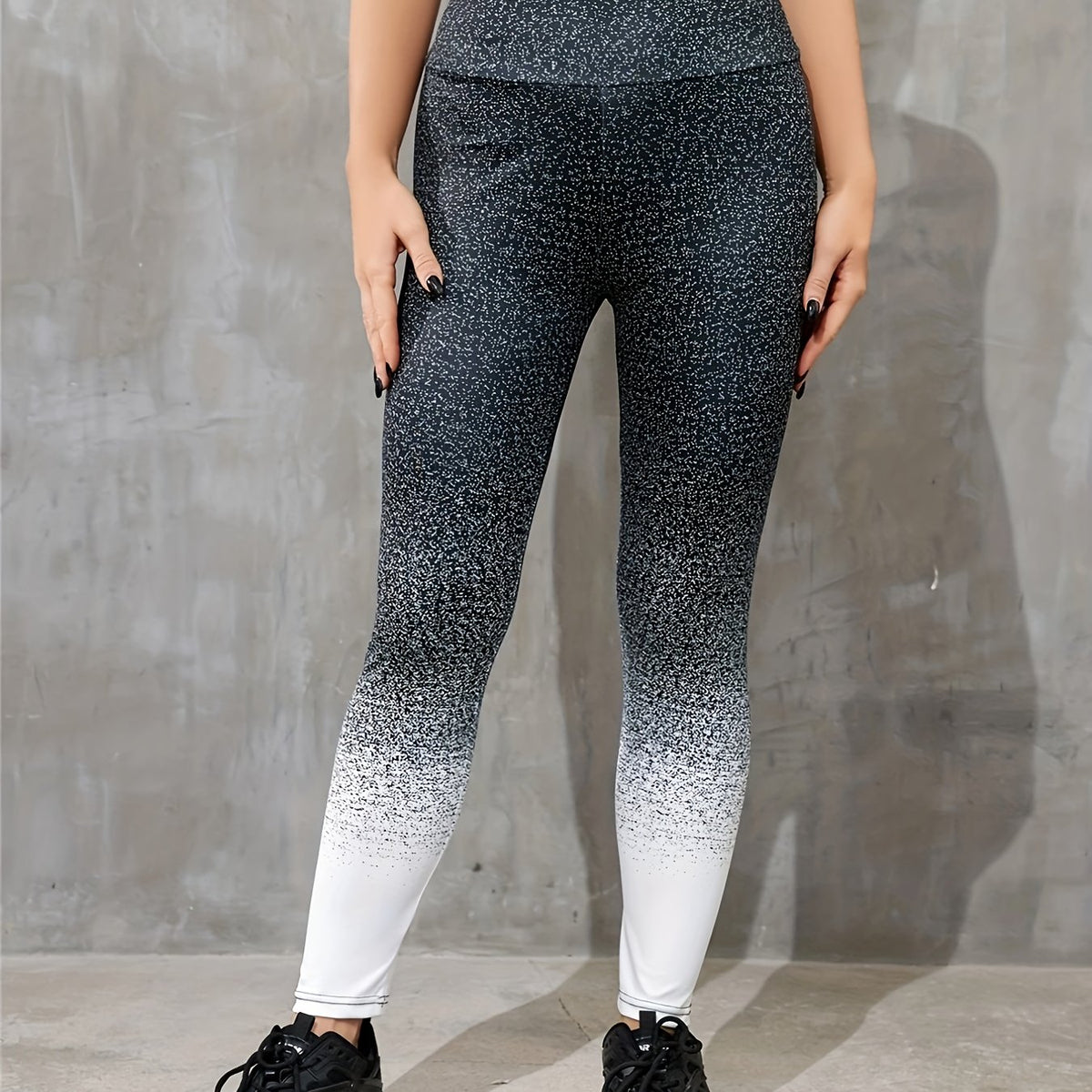 Ombre Print Wideband Leggings for Women - Ideal for Fitness and Running
