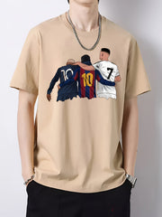 Men's Graphic Cotton Crew Neck Short Sleeve T-shirt