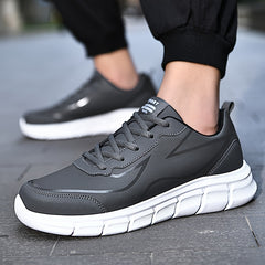 PLUS SIZE Men's Solid Running Shoes Comfy Non Slip Lace Up Sneakers