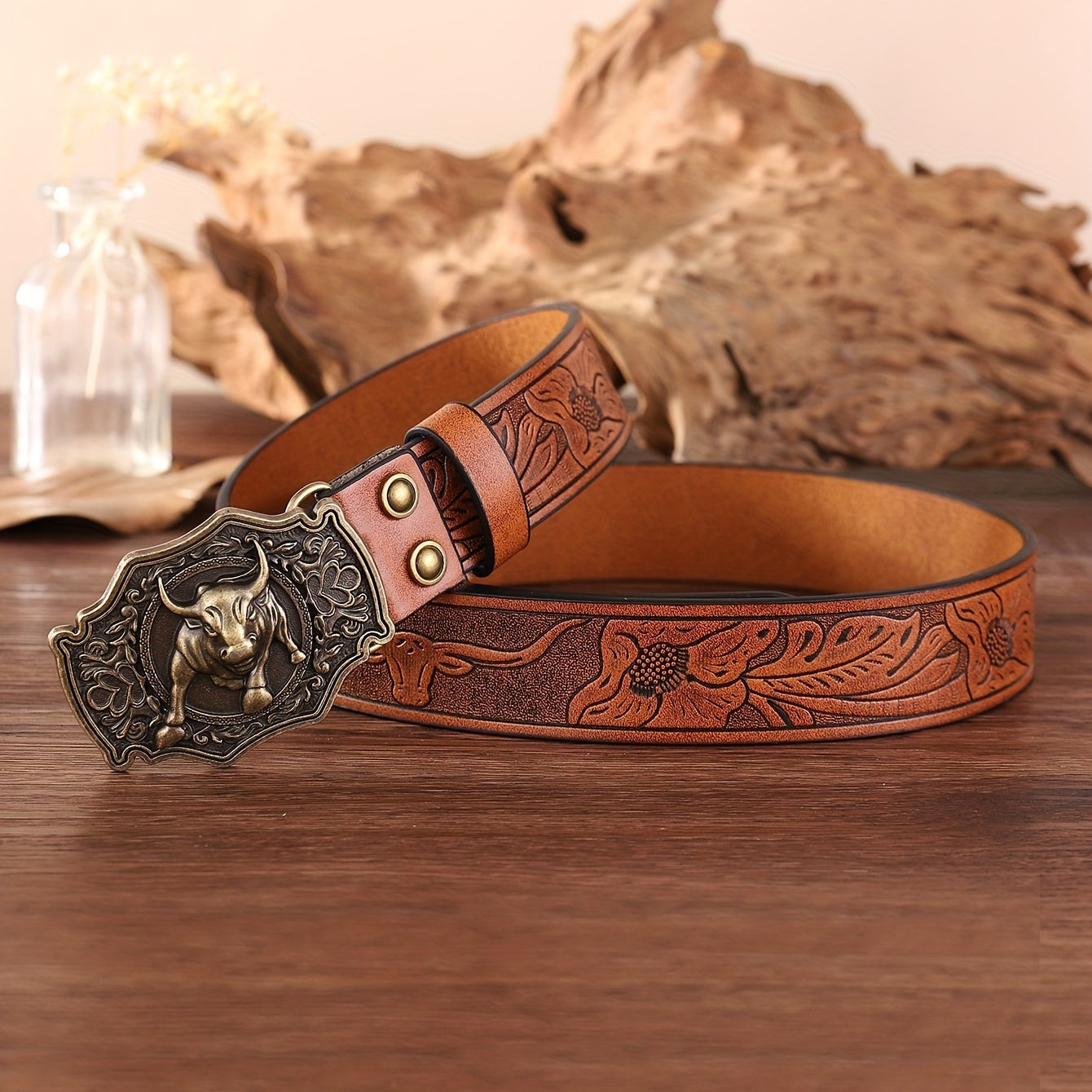 Western Cowboy Business PU Leather Belt for Men