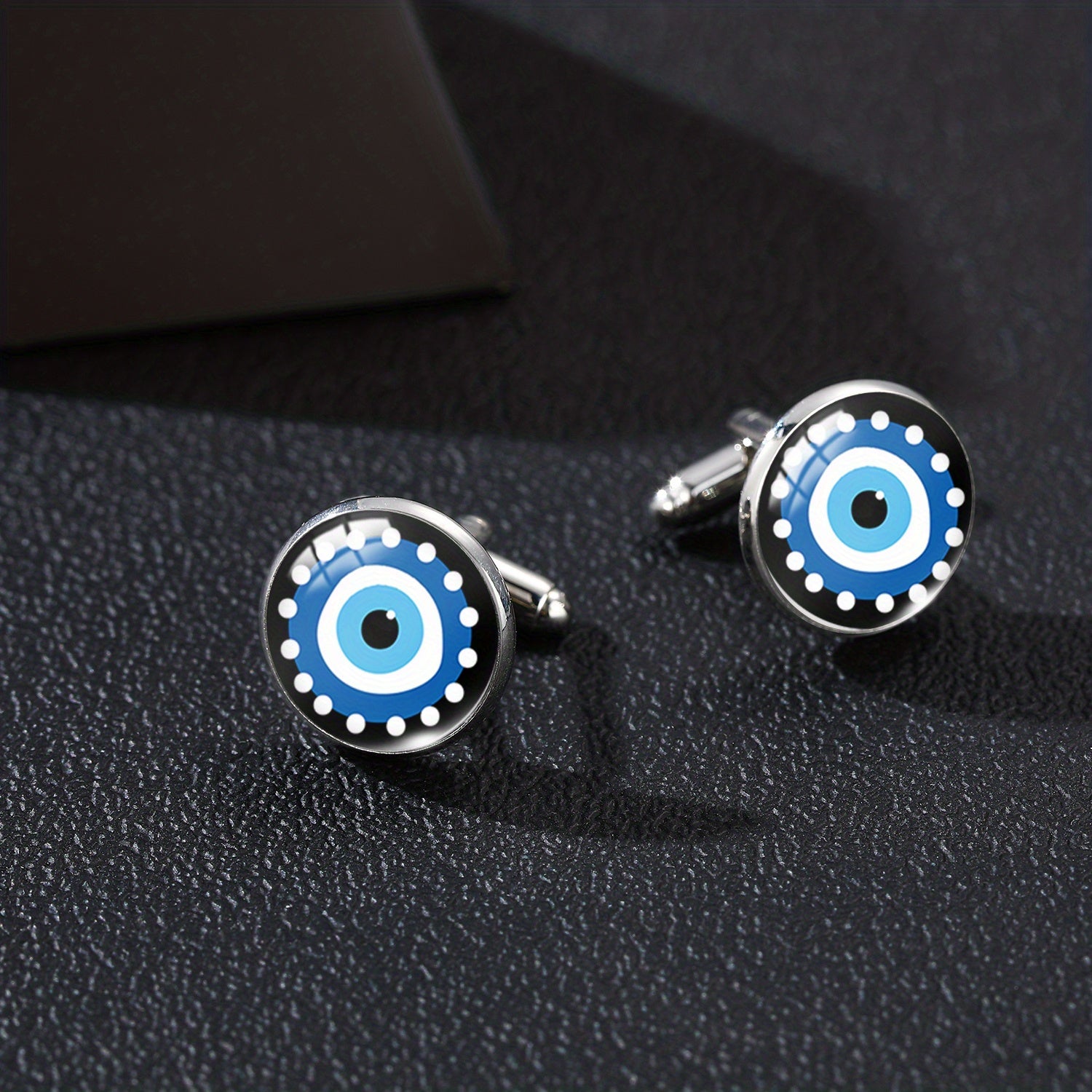 Evil Eye Cufflinks Time Gem Silver French Men's Shirt Accessories