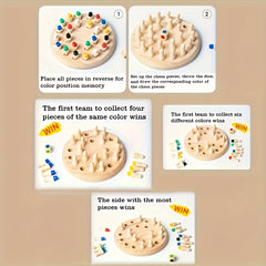 Wooden Parent Memory Board Game with Colorful Pegs
