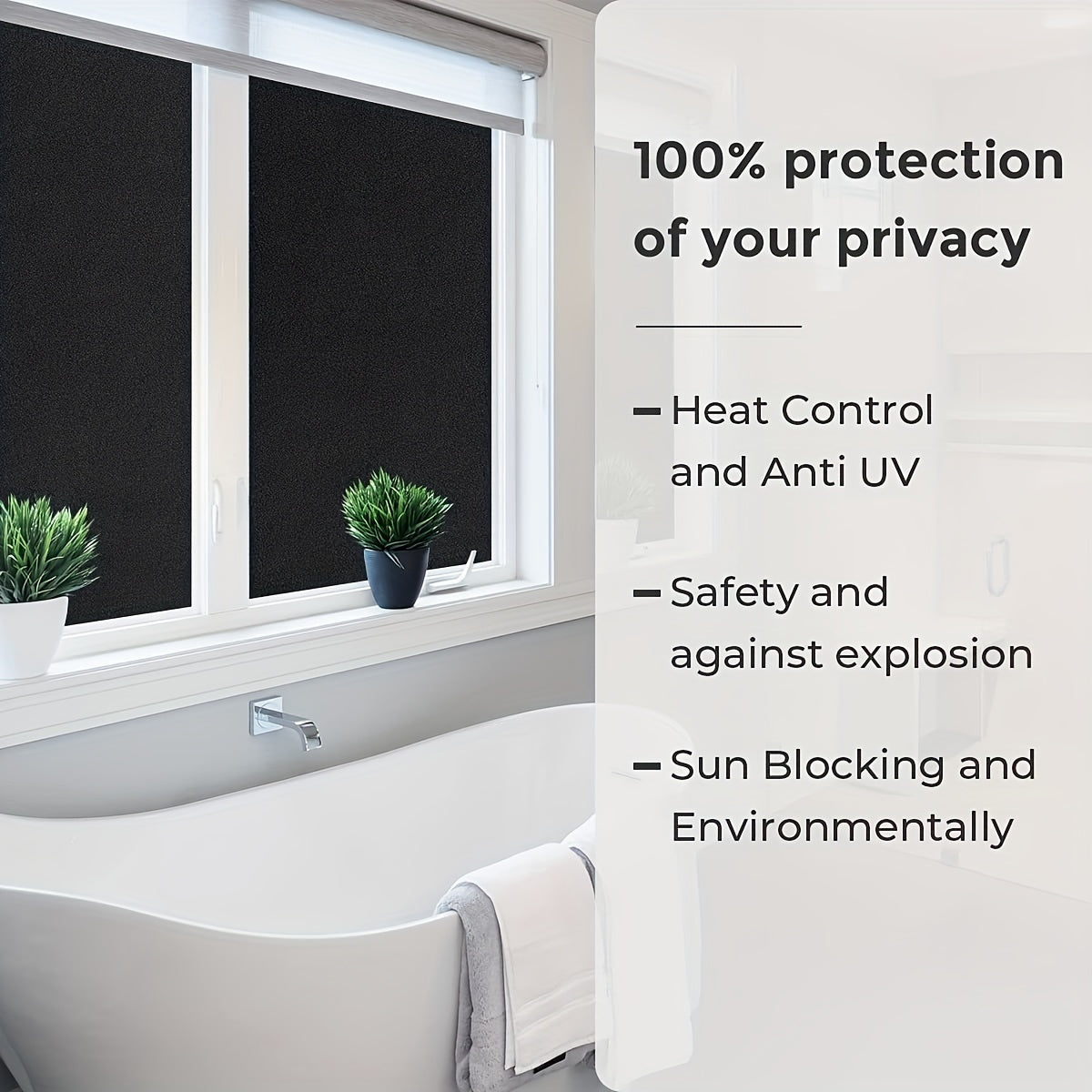 Blackout Window Film Sun Blocking Heat Control Frosted Film