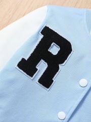 Boys R Embroidered Baseball Collar Varsity Jacket