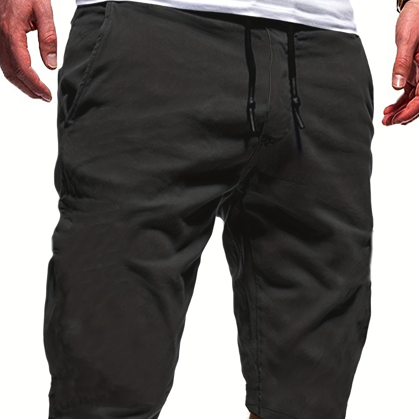 Men's Casual Solid Waist Drawstring Shorts For Summer