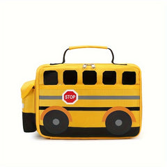 Yellow School Bus Printed Thermal Bag for Picnic School Trips