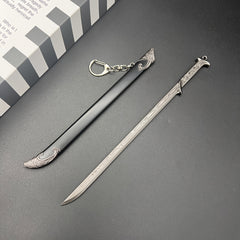 Mini Metal Sword Model Toy Game Desk Keychain Collection Gift