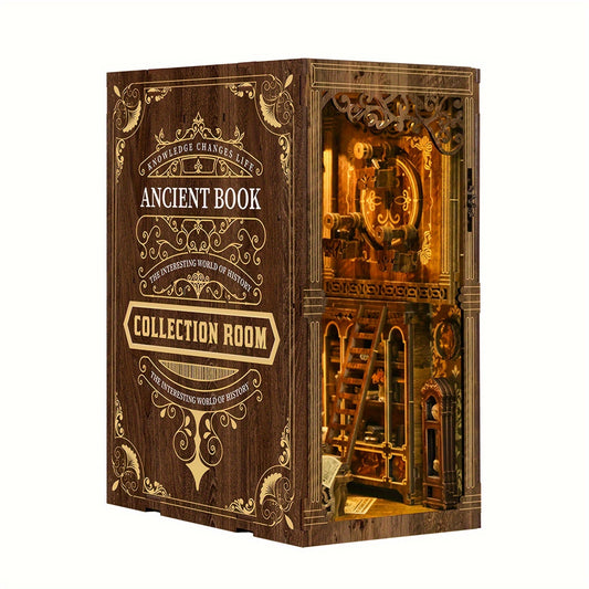 3D Puzzle Bookshelf Dark Brown Wooden Jigsaw Model Decorative Bookend