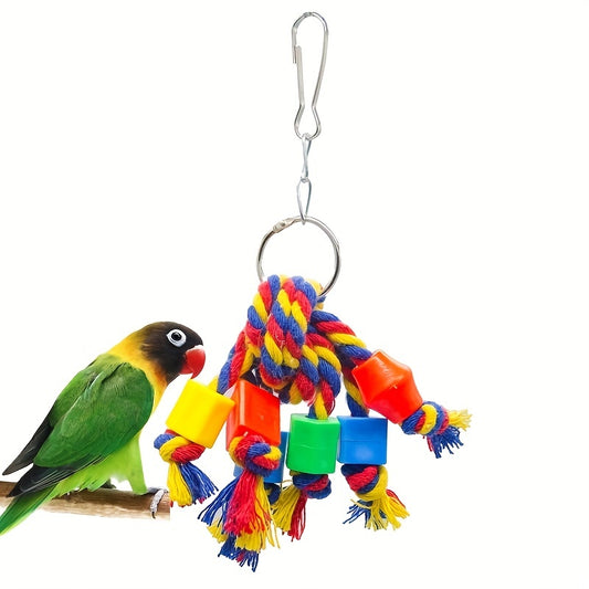 Parrot Chewing Toy with Beads & Rope