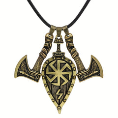 Men's Viking Shield Ax Pendant Necklace Casual Party Jewelry