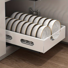 Under Sink Dish Rack and Storage Organizer Drawer for Efficient Cleaning