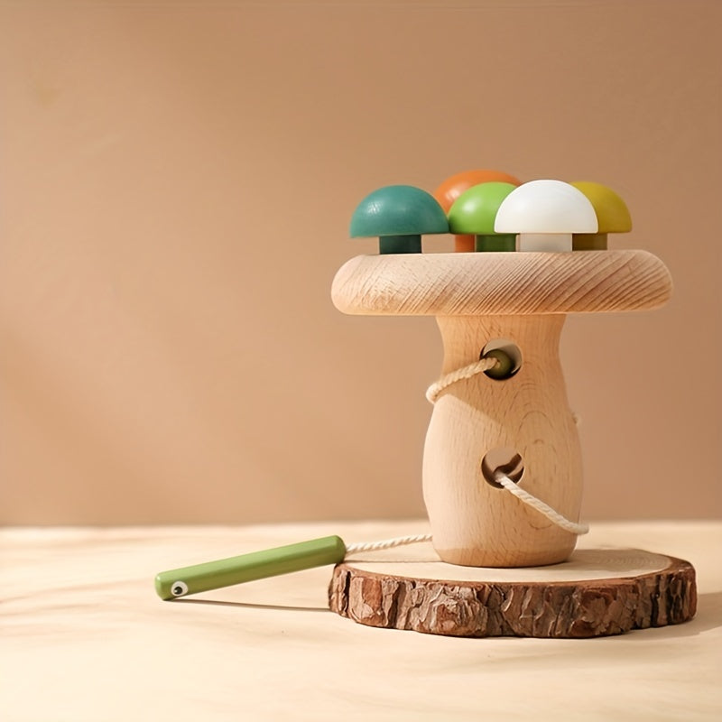 Educational Jenga Mushroom Teether for Babies