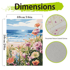 Beach & Wildflowers DIY Paint by Numbers Kit for Adults