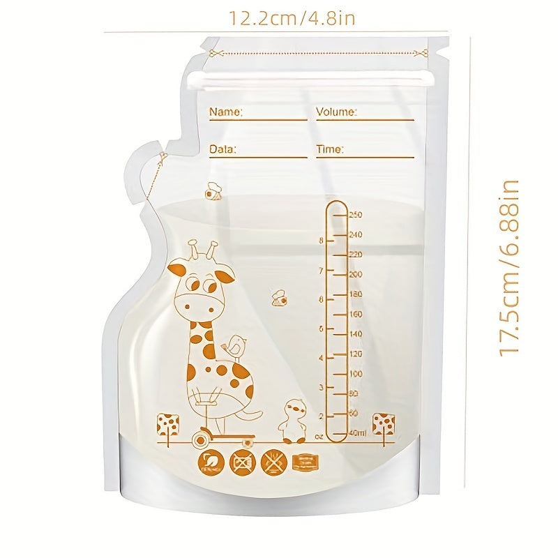 30pcs 250ml Milk Freezer Bags Baby Food Storage Bags BPA Free Feeding Bags