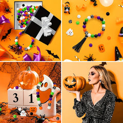 Spooky Halloween Pumpkin Silicone Beads for DIY Jewelry Making