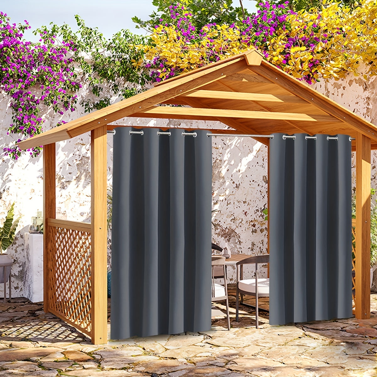 Waterproof Sunshade Curtain for Outdoor Patio or Bedroom