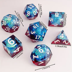 7pcs Epoxy Resin Sharp Dice Mini Game Accessories