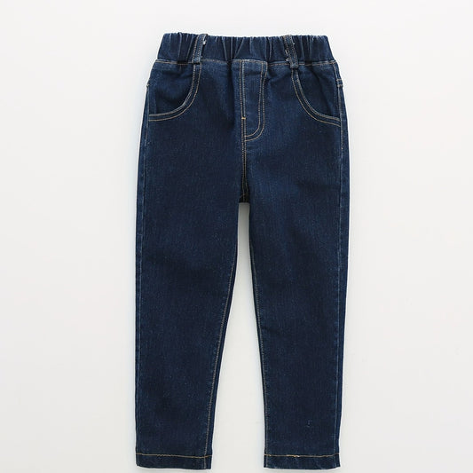 Boys Thickened Denim Pants With Pocket