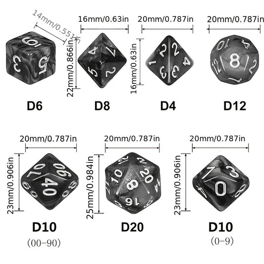 7pc TRPG Cthulhu Polyhedral Dice Set For Board Game
