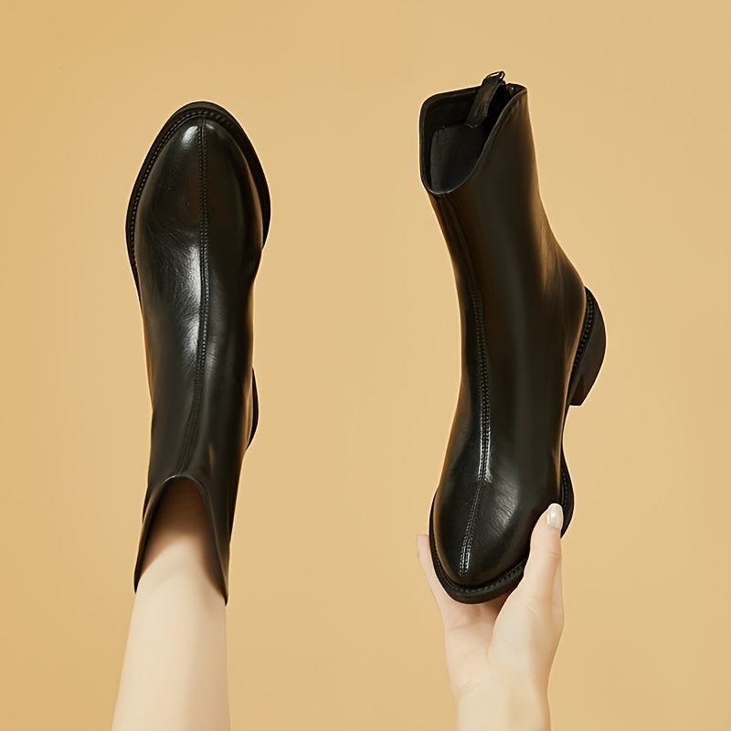 British Style Faux Leather Chelsea Boots Soft Sole Ankle Boots