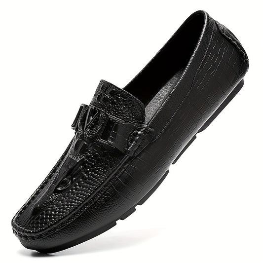 Men's Crocodile Pattern Horsebit Loafers Smart Casual Shoes