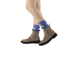 Geometric Pattern Mid Tube Socks Soft & Comfy Women's Stockings