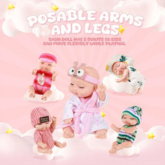Set of 10 Lifelike 10" Tall Baby Dolls in Animal Themed Outfits