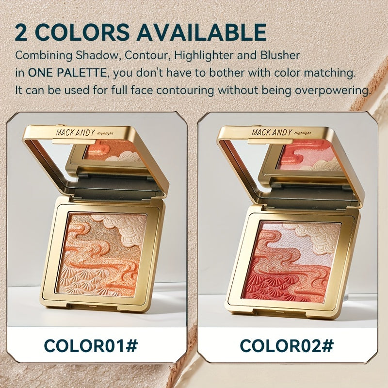 Shimmering Blush Palette for Contouring Highlighting 10g