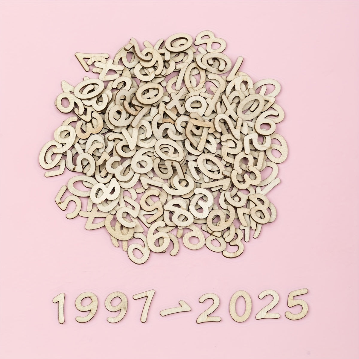 200pcs 15mm Wooden Letter and Number Shapes for DIY Craft Natural Wood Pieces