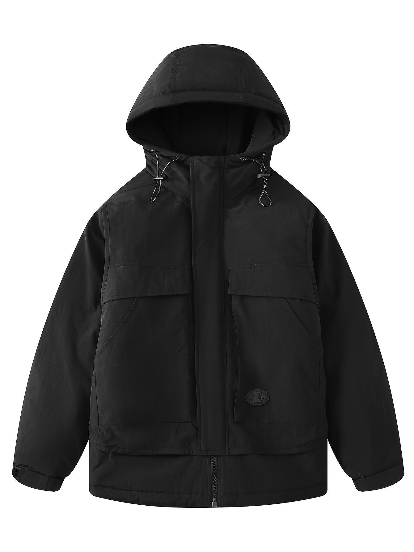 Warm Hooded Puffer Jacket for Winter Outdoor Sports