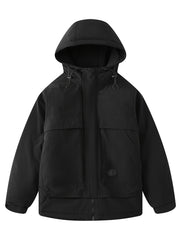 Warm Hooded Puffer Jacket for Winter Outdoor Sports