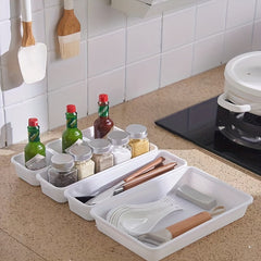 8pcs Drawer Organizer Plastic Storage Box Tableware Container