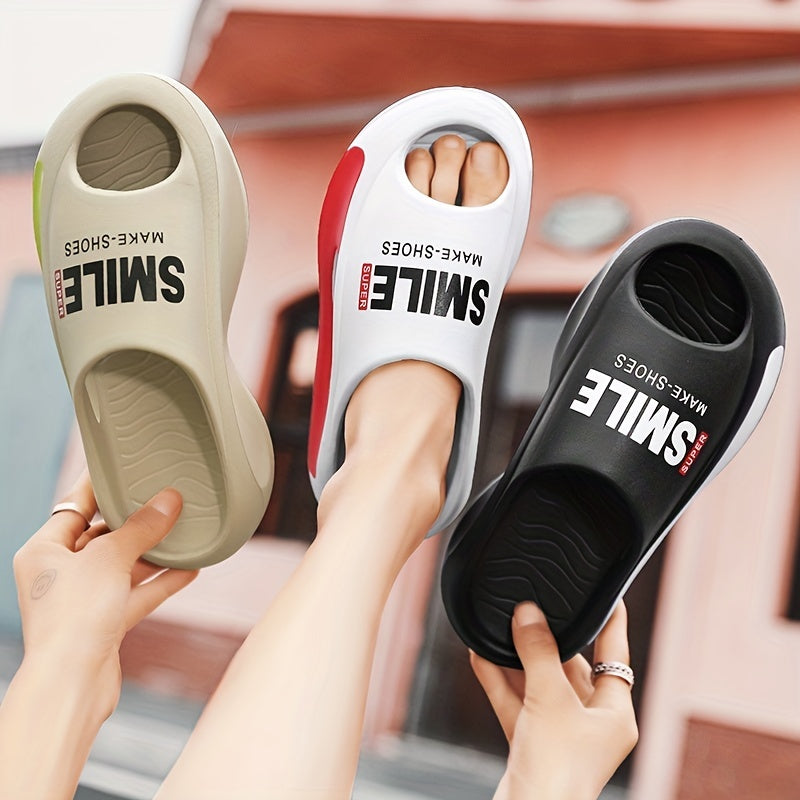 Men's Non Slip Platform Slides Soft Sole Cloud Slides Indoor Outdoor