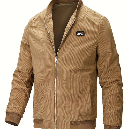 Men's Corduroy Varsity Jacket College Windbreaker