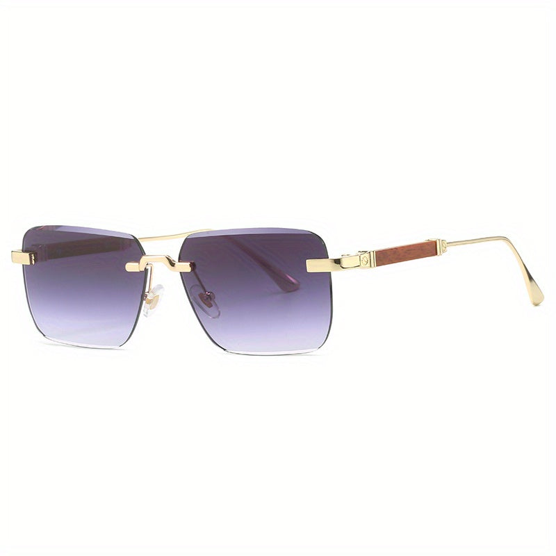 Retro Rimless Sunglasses UV400 Gradient Sun Shades for Summer Travel