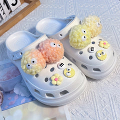 Pom poms Cartoon Shoe Charms For Clogs Garden Shoes DIY Accessories
