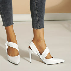 Solid Stiletto Heels Pointed Toe Slip On Pumps Women's Heels