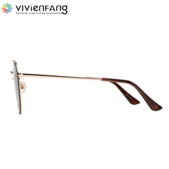 Retro Rimless Aviator Sunglasses Polarized UV Protection