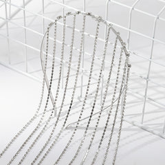 Silvery Tassel Rhinestone Hairband Metal Headband Bridal Wedding Party Favor
