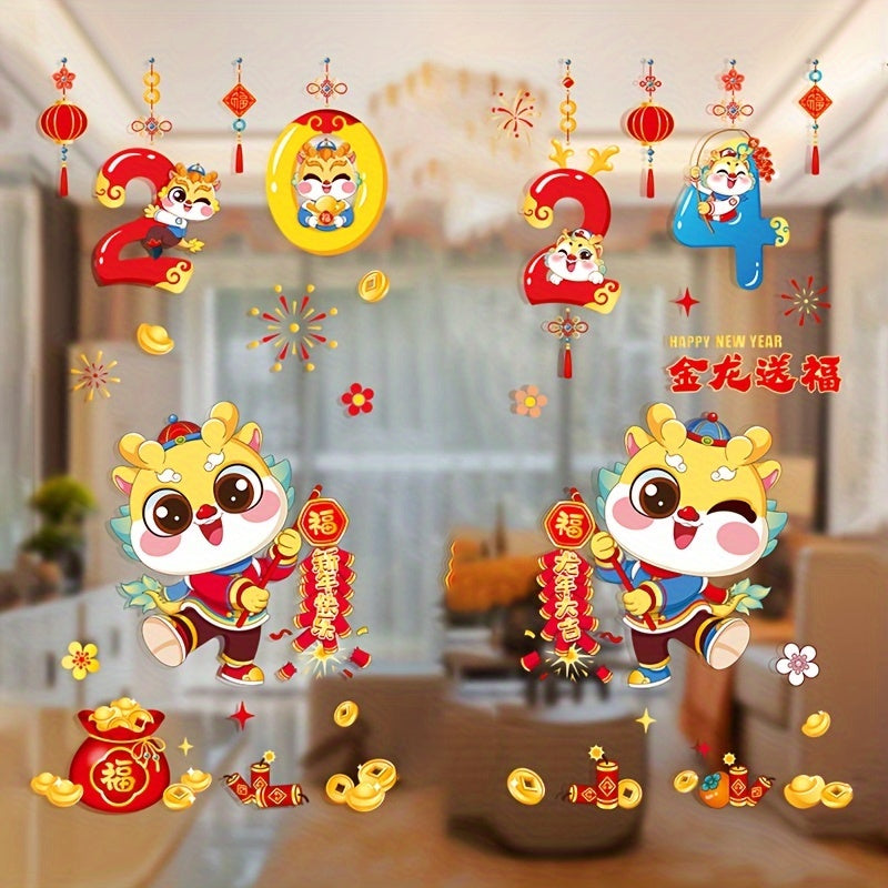 Dragon Year Stickers Colorful Window Decorations