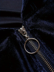 Velvet Zip Up Hoodie & Pants Set